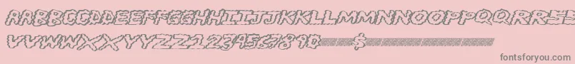 フォントBrainwasher – ピンクの背景に灰色の文字