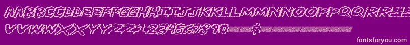 Brainwasher-fontti – vaaleanpunaiset fontit violetilla taustalla