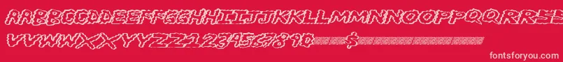 Brainwasher-Schriftart – Rosa Schriften auf rotem Hintergrund