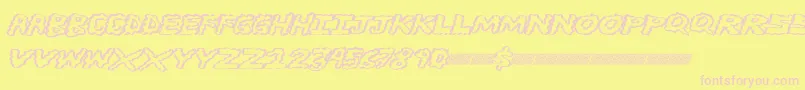 Brainwasher-fontti – vaaleanpunaiset fontit keltaisella taustalla