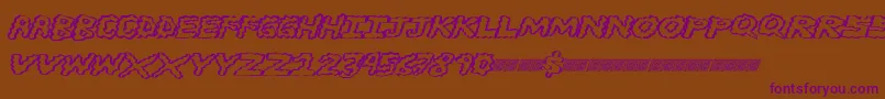 Brainwasher-fontti – violetit fontit ruskealla taustalla