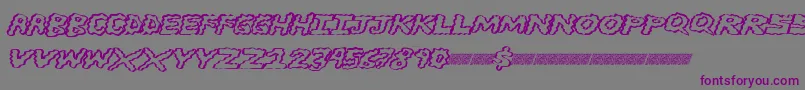 フォントBrainwasher – 紫色のフォント、灰色の背景