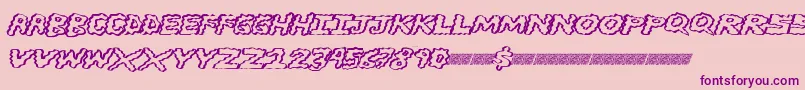 Brainwasher-Schriftart – Violette Schriften auf rosa Hintergrund