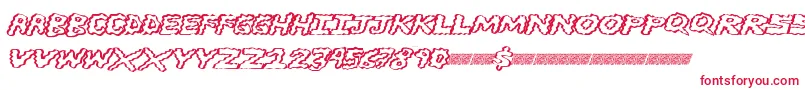 フォントBrainwasher – 白い背景に赤い文字