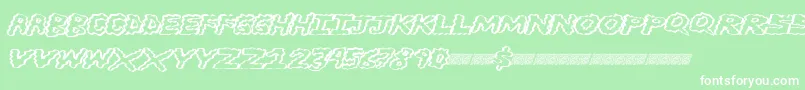 フォントBrainwasher – 緑の背景に白い文字