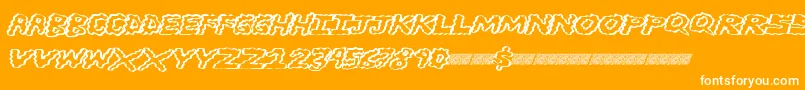 Brainwasher Font – White Fonts on Orange Background