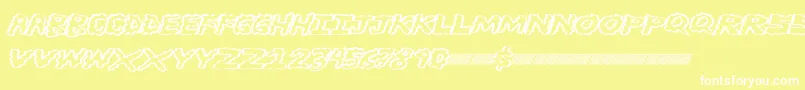 フォントBrainwasher – 黄色い背景に白い文字
