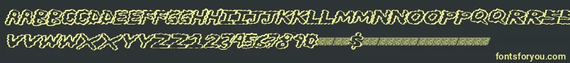 フォントBrainwasher – 黒い背景に黄色の文字