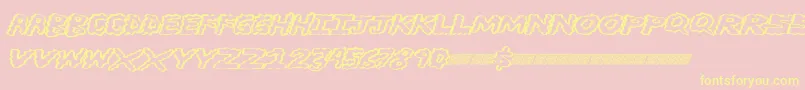Brainwasher-fontti – keltaiset fontit vaaleanpunaisella taustalla