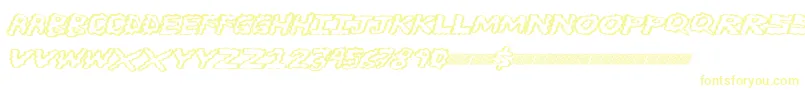 フォントBrainwasher – 白い背景に黄色の文字