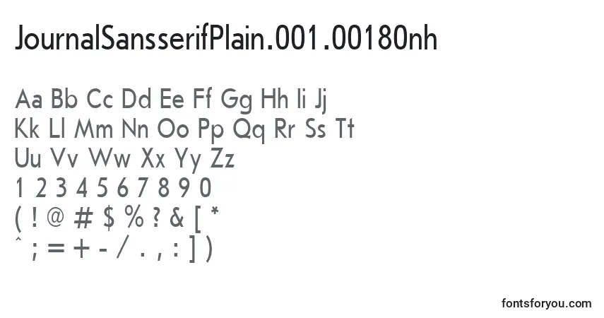 Czcionka JournalSansserifPlain.001.00180nh – alfabet, cyfry, specjalne znaki