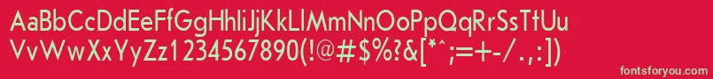 フォントJournalSansserifPlain.001.00180nh – 赤い背景に緑の文字