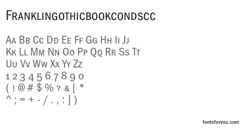 A fonte Franklingothicbookcondscc – alfabeto, números, caracteres especiais