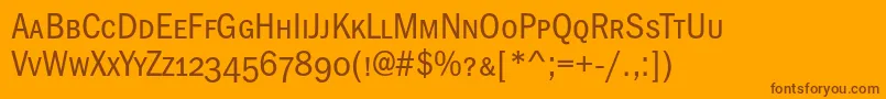 Шрифт Franklingothicbookcondscc – коричневые шрифты на оранжевом фоне