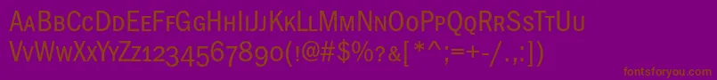 Franklingothicbookcondscc-Schriftart – Braune Schriften auf violettem Hintergrund
