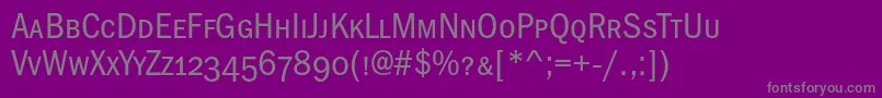 Franklingothicbookcondscc-Schriftart – Graue Schriften auf violettem Hintergrund