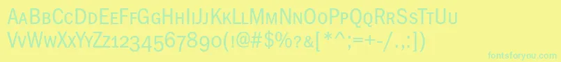 Franklingothicbookcondscc-Schriftart – Grüne Schriften auf gelbem Hintergrund