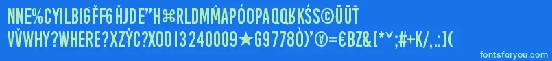 AprilFoolsDayCrazyVrs Font – Green Fonts on Blue Background