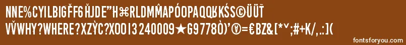 フォントAprilFoolsDayCrazyVrs – 茶色の背景に白い文字