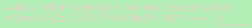 AgForeignerLightPlainMedium-fontti – vaaleanpunaiset fontit vihreällä taustalla