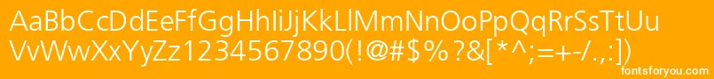 フォントAgForeignerLightPlainMedium – オレンジの背景に白い文字