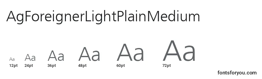 AgForeignerLightPlainMedium Font Sizes