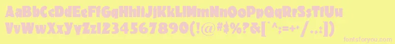 Materhorn ffy Font – Pink Fonts on Yellow Background