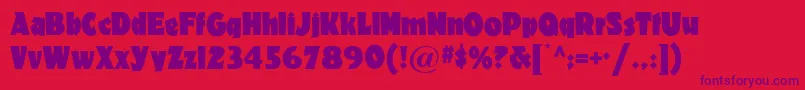 Materhorn ffy Font – Purple Fonts on Red Background