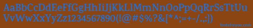 KarmaSemibold Font – Blue Fonts on Brown Background