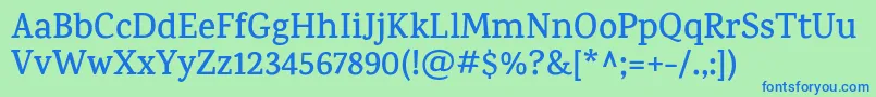 KarmaSemibold Font – Blue Fonts on Green Background