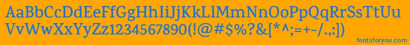 KarmaSemibold Font – Blue Fonts on Orange Background