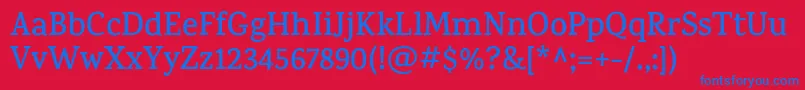 KarmaSemibold Font – Blue Fonts on Red Background