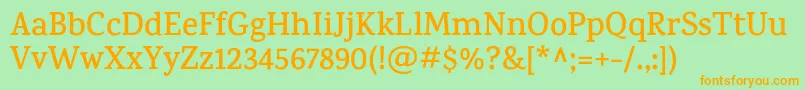 KarmaSemibold Font – Orange Fonts on Green Background