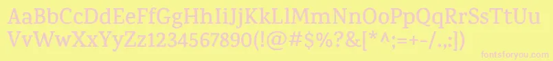 フォントKarmaSemibold – ピンクのフォント、黄色の背景