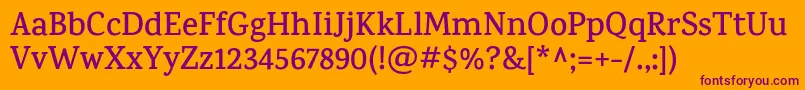 KarmaSemibold-fontti – violetit fontit oranssilla taustalla