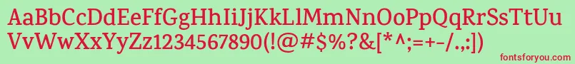 KarmaSemibold Font – Red Fonts on Green Background