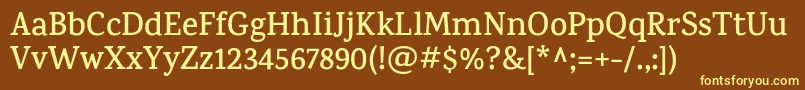KarmaSemibold-fontti – keltaiset fontit ruskealla taustalla
