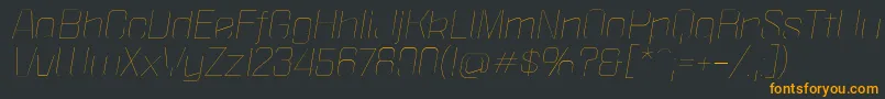 PoliticaXtThinItalic-fontti – oranssit fontit mustalla taustalla