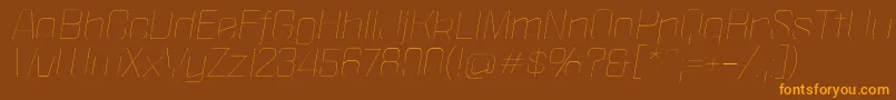 PoliticaXtThinItalic Font – Orange Fonts on Brown Background