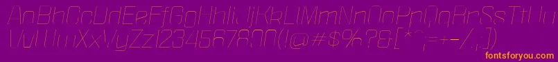 PoliticaXtThinItalic Font – Orange Fonts on Purple Background