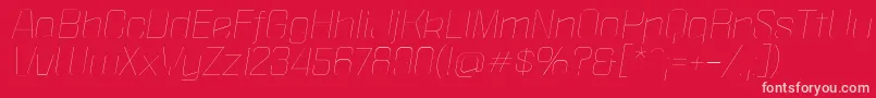 PoliticaXtThinItalic Font – Pink Fonts on Red Background