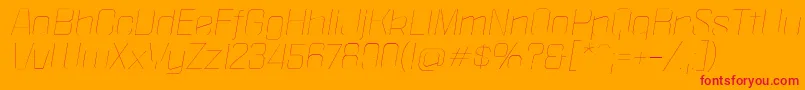 PoliticaXtThinItalic Font – Red Fonts on Orange Background