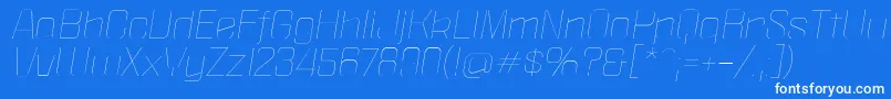 フォントPoliticaXtThinItalic – 青い背景に白い文字