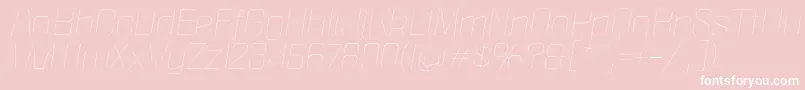 PoliticaXtThinItalic-Schriftart – Weiße Schriften auf rosa Hintergrund