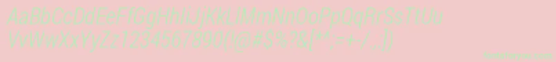 Robotocondensed Lightitalic Font – Green Fonts on Pink Background