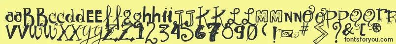 Vtkssunnyday Font – Black Fonts on Yellow Background