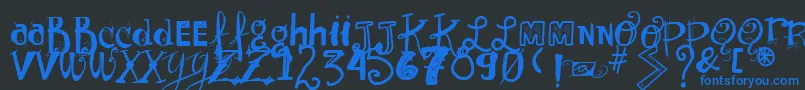 Vtkssunnyday Font – Blue Fonts on Black Background