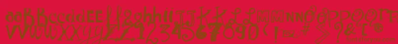 Vtkssunnyday Font – Brown Fonts on Red Background