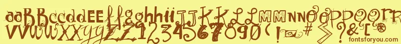 Vtkssunnyday Font – Brown Fonts on Yellow Background