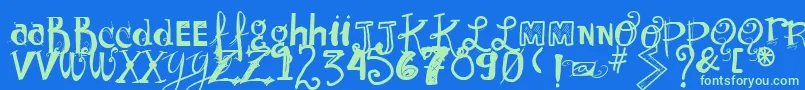 Vtkssunnyday Font – Green Fonts on Blue Background